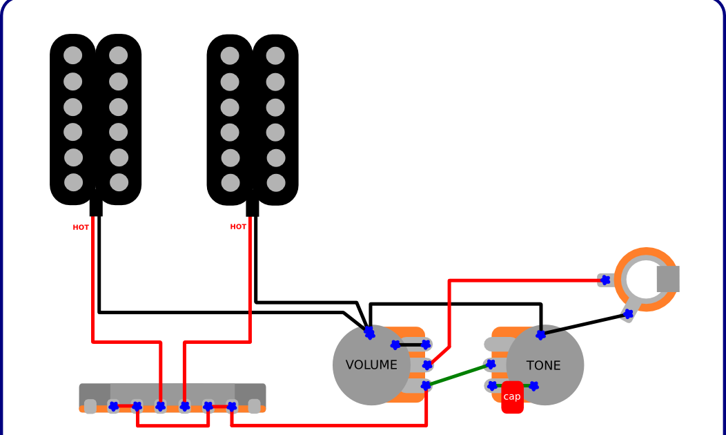 Simple and Popular „Volume + Tone” Guitar Wiring