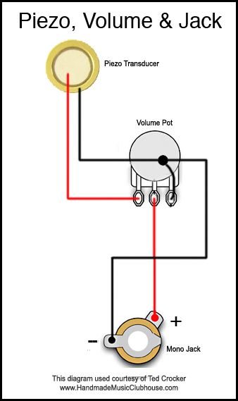 Piezo Diagram with Volume Pot and Jack