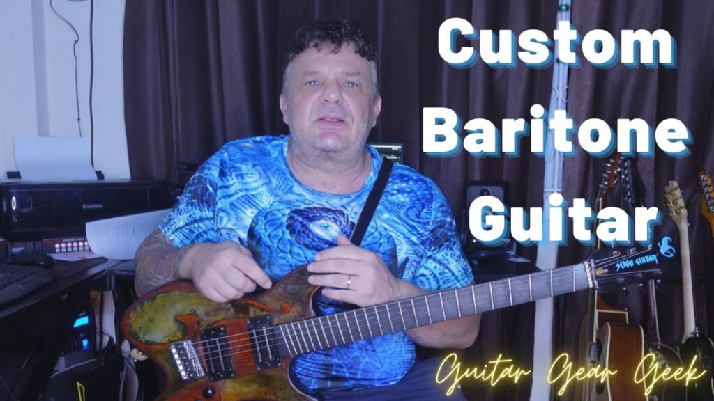 Custom Baritone Guitar with fanned frets & hipshot multiscale guitar bridge